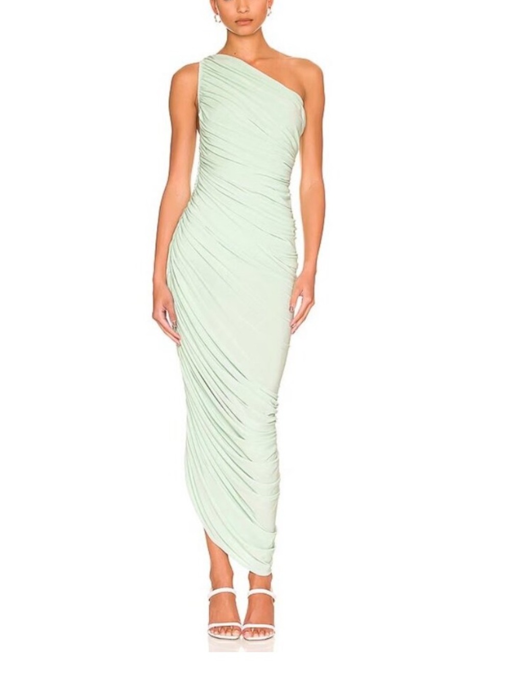 NWT NORMAN KAMALI Seafoam Midi Dress Sz XS - Picture 2 of 4
